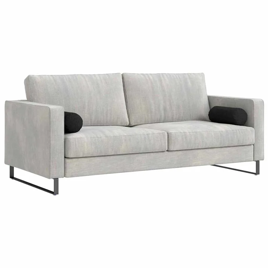 Coussins d'accent 2 pcs Noir Ø 15 x 40 cm tissu - 3
