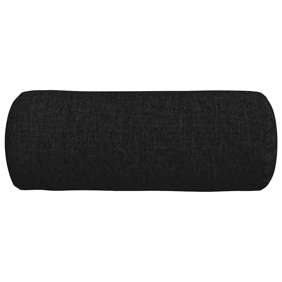 Coussins d'accent 2 pcs Noir Ø 15 x 40 cm tissu - 6