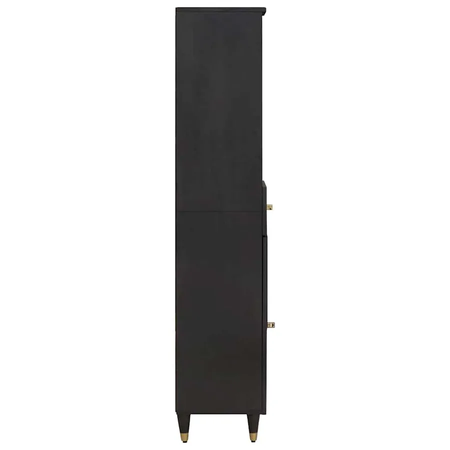 Armoire de salle de bain avec tiroir Noir 38 x 33 x 160 cm - 4