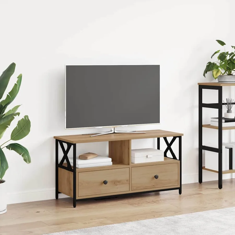 Meuble TV 90 x 33 x 45 cm Chêne artisanal
