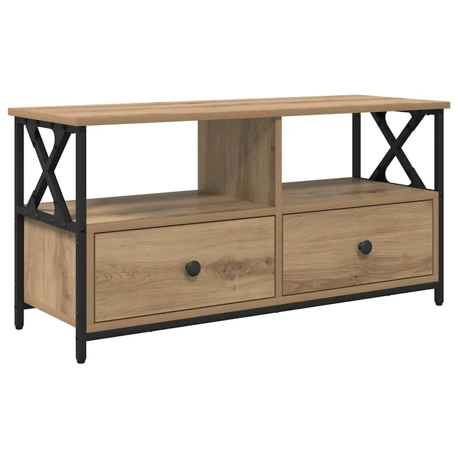 Meuble TV 90 x 33 x 45 cm Chêne artisanal - 2