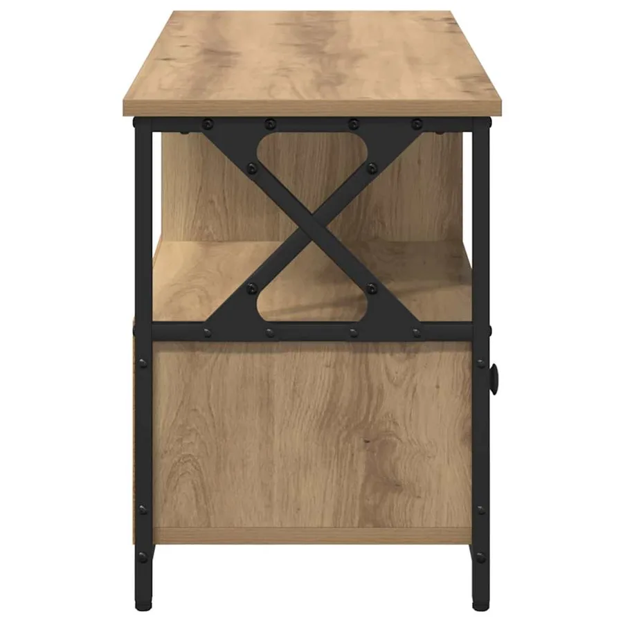 Meuble TV 90 x 33 x 45 cm Chêne artisanal - 6