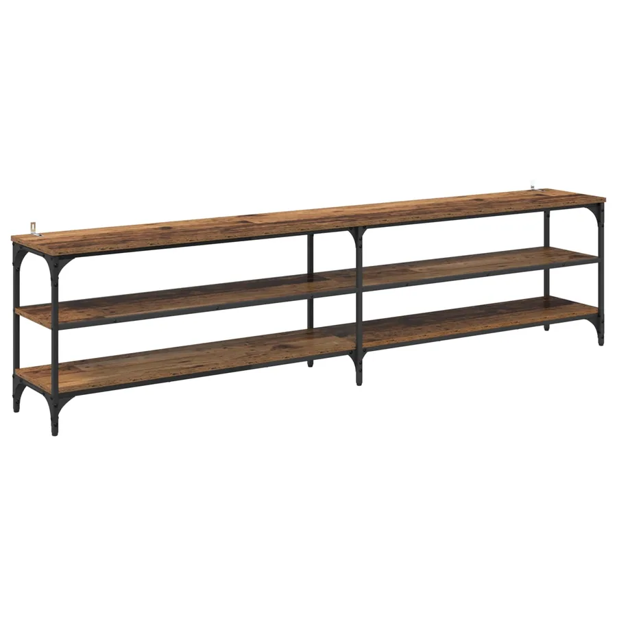 Meuble TV Bois Ancien 200 x 30 x 50 cm Bois d'ingénierie et fer - 2
