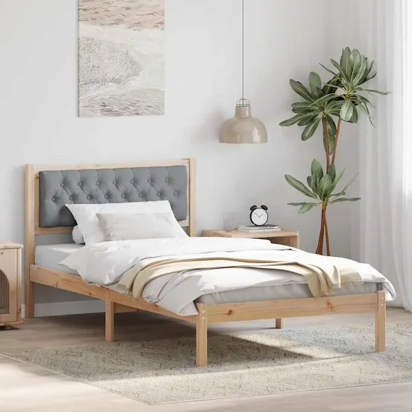 Cadre de lit Gris clair 100 x 200 cm Pin massif