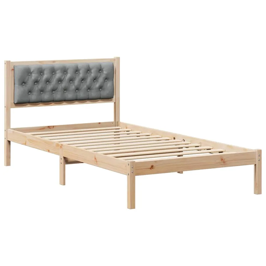 Cadre de lit Gris clair 100 x 200 cm Pin massif - 2