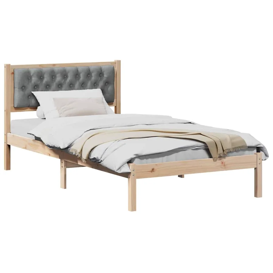 Cadre de lit Gris clair 100 x 200 cm Pin massif - 3