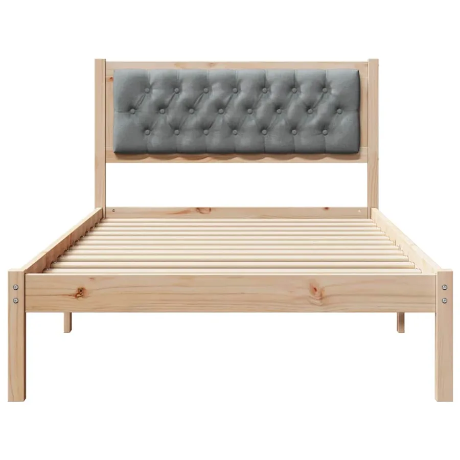 Cadre de lit Gris clair 100 x 200 cm Pin massif - 5