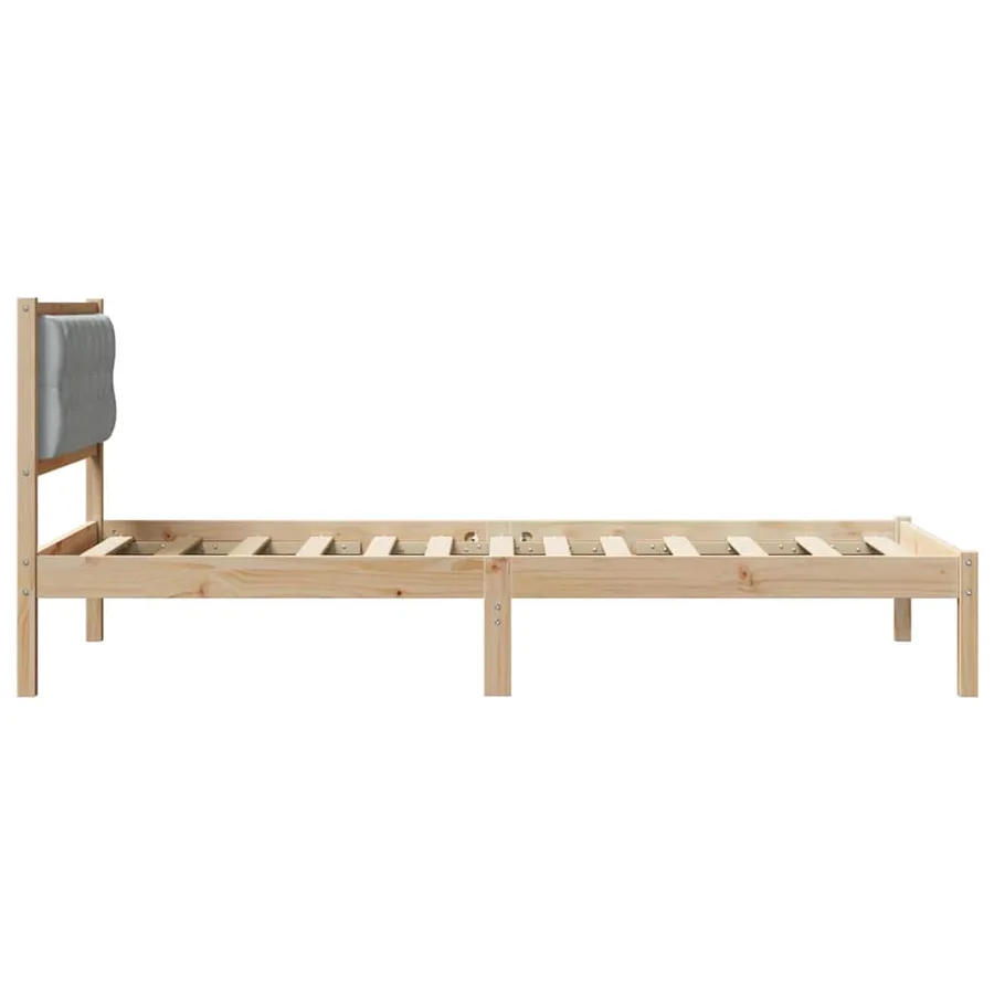 Cadre de lit Gris clair 100 x 200 cm Pin massif - 6