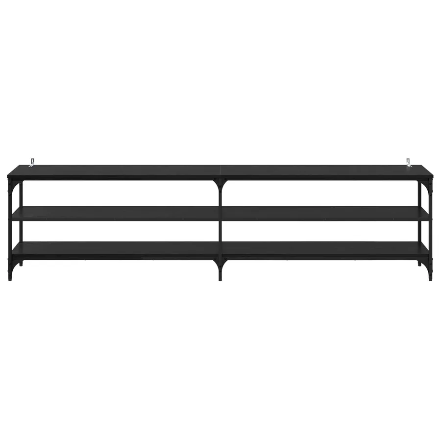 Meuble TV Chêne noir 200 x 30 x 50 cm Bois d'ingénierie et fer - 5