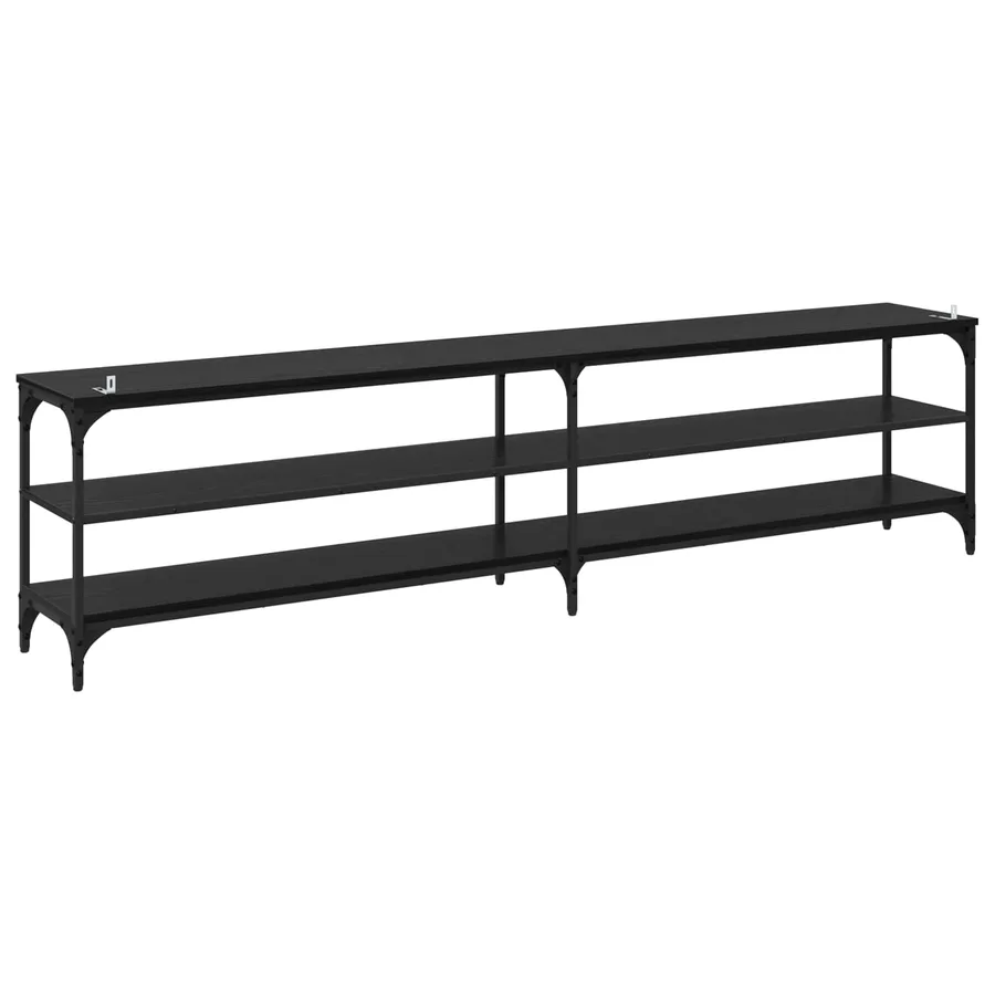 Meuble TV Chêne noir 200 x 30 x 50 cm Bois d'ingénierie et fer - 7