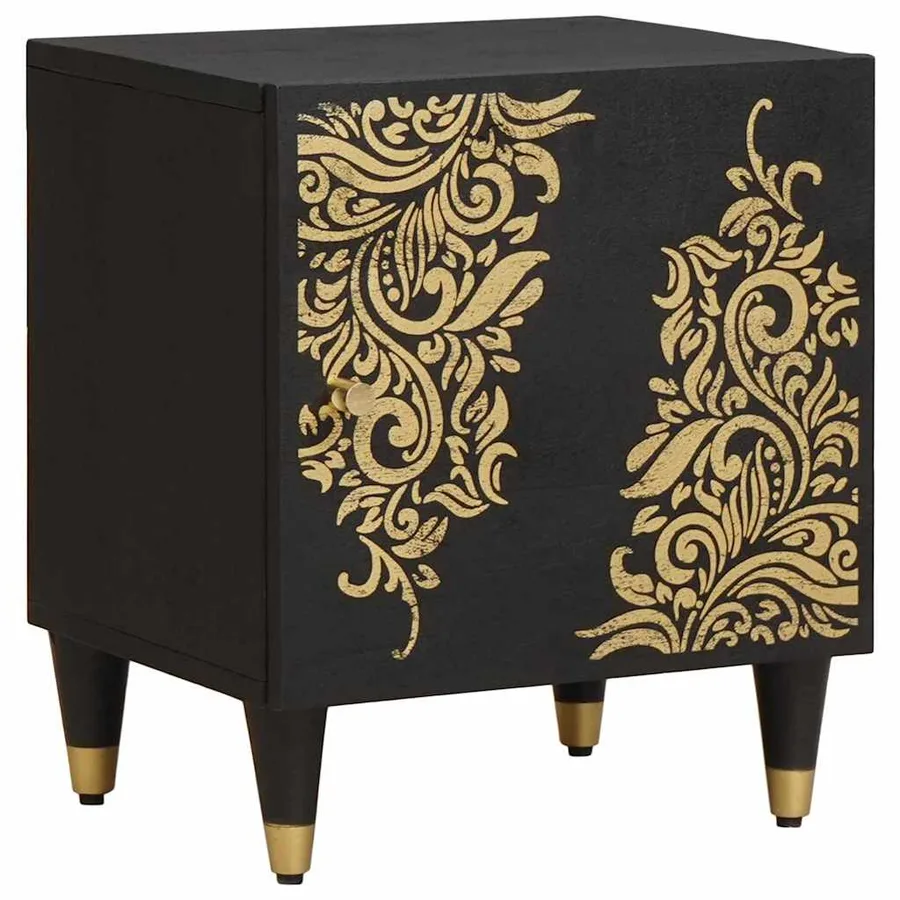 Cabinet de chevet avec porte 2 pcs Noir 40 x 33 x 46 cm - 2