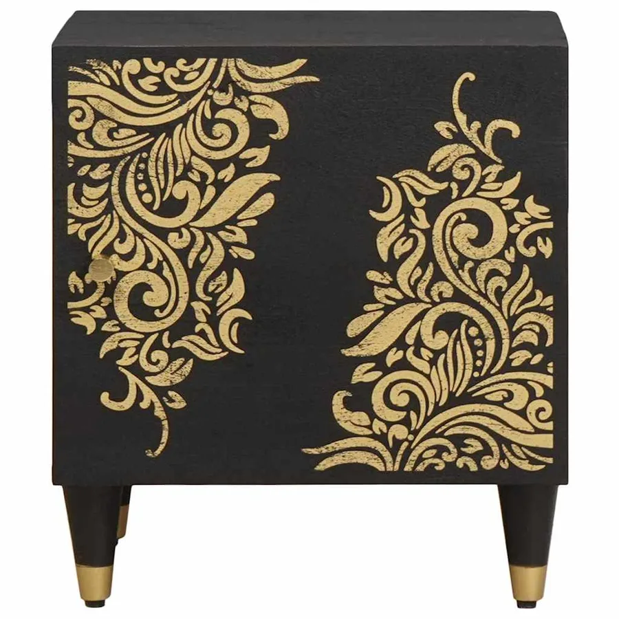 Cabinet de chevet avec porte 2 pcs Noir 40 x 33 x 46 cm - 4