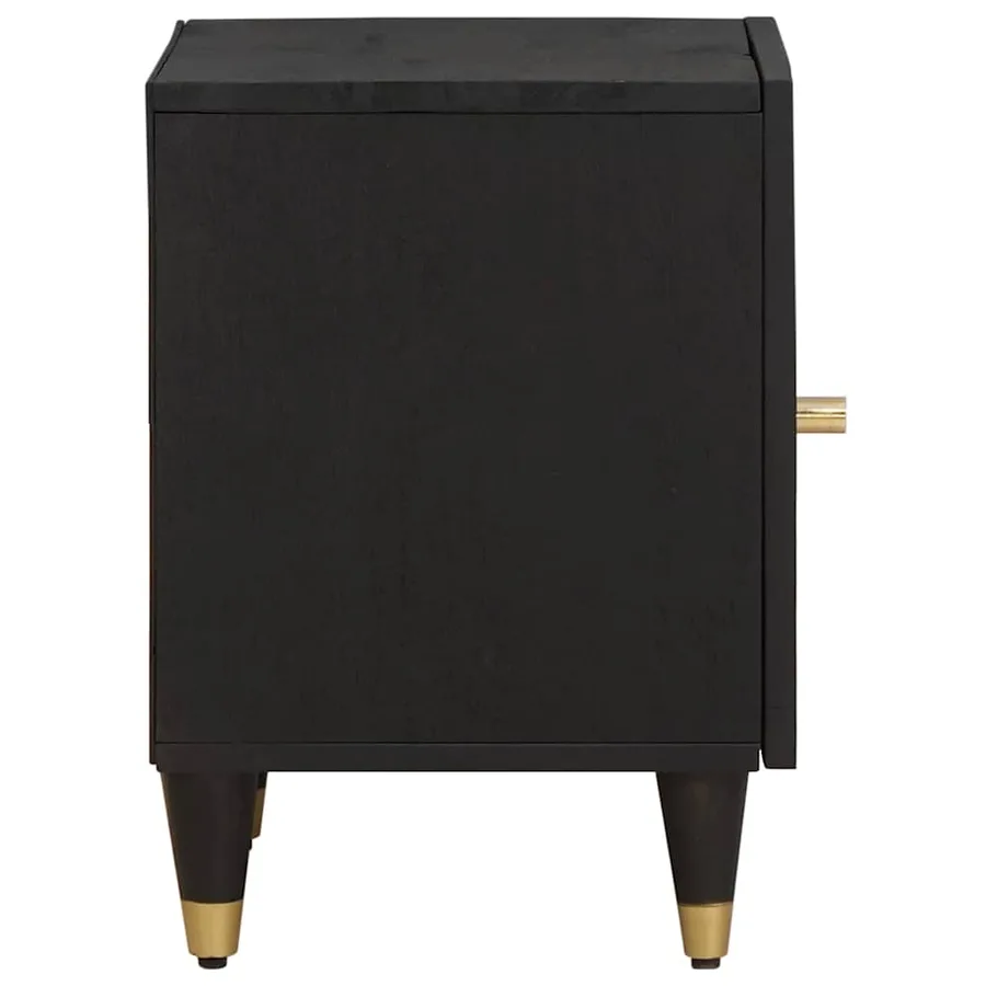 Cabinet de chevet avec porte 2 pcs Noir 40 x 33 x 46 cm - 5