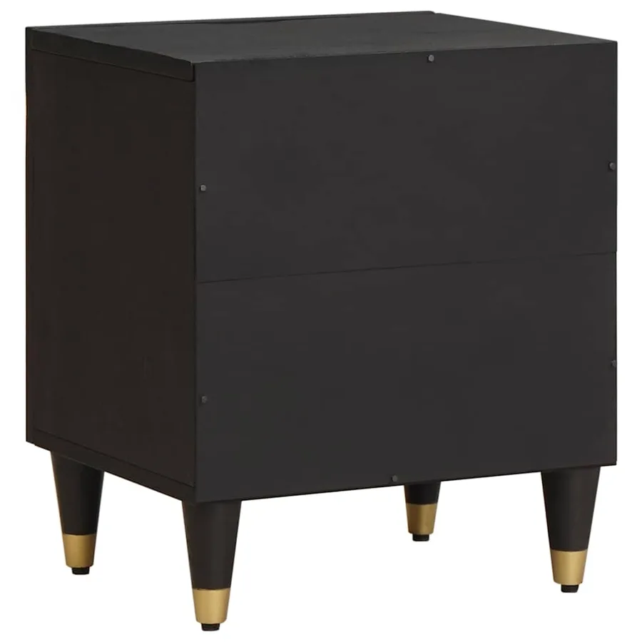 Cabinet de chevet avec porte 2 pcs Noir 40 x 33 x 46 cm - 6