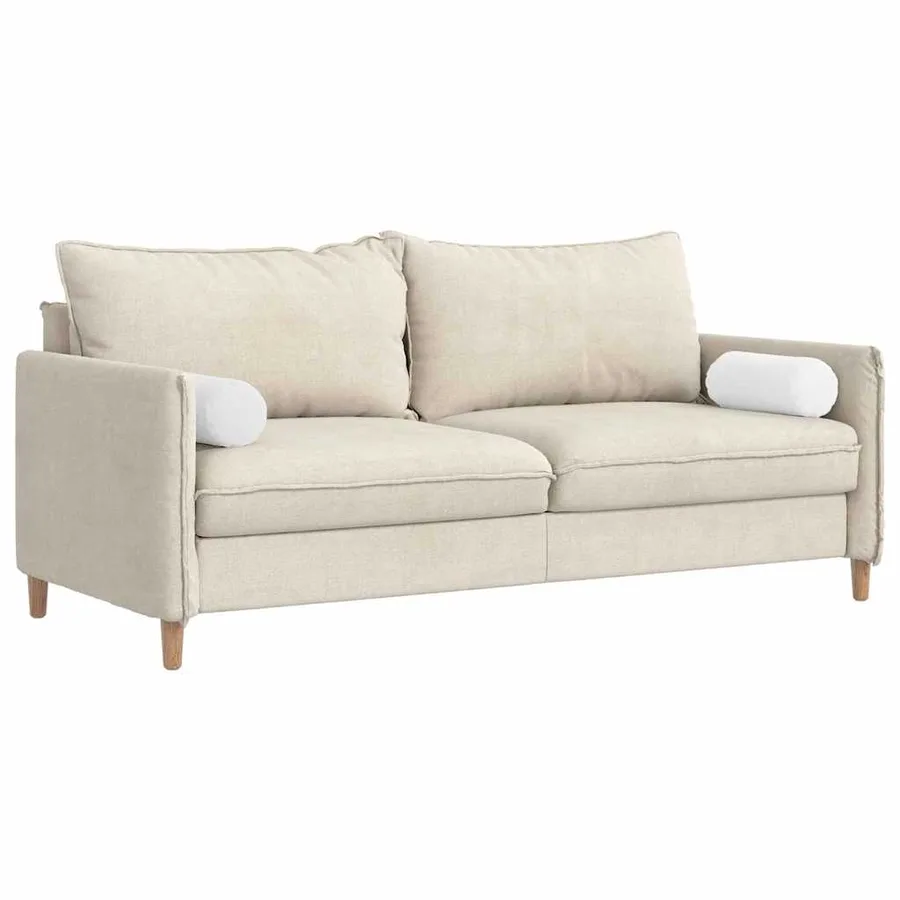 Coussins d'accent 2 pcs Blanc Ø 15 x 40 cm tissu - 3