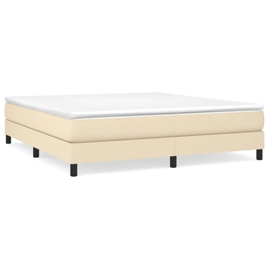 Sommier à lattes de lit avec matelas Crème 180x200 cm Tissu - 2
