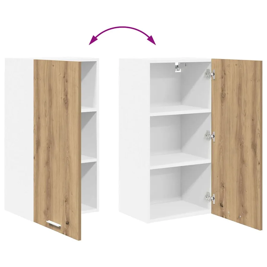 Armoire suspendue Chêne Artisan et Blanc 40 x 31 x 80 cm - 11