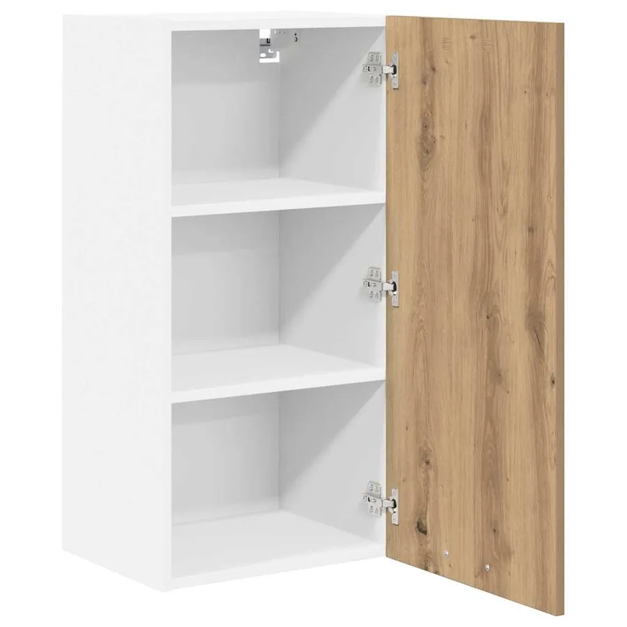 Armoire suspendue Chêne Artisan et Blanc 40 x 31 x 80 cm - 5
