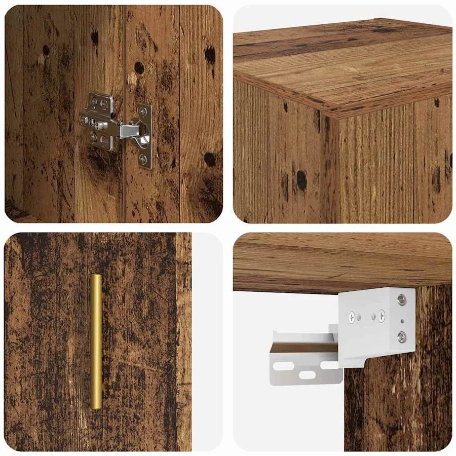 Meuble mural Bois Ancien 34,5 x 34 x 90 cm Bois d'ingénierie - 9