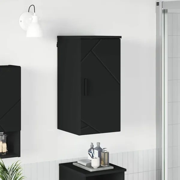 Cabinet de salle de bain Montage mural Noir 30 x 31,5 x 61 cm