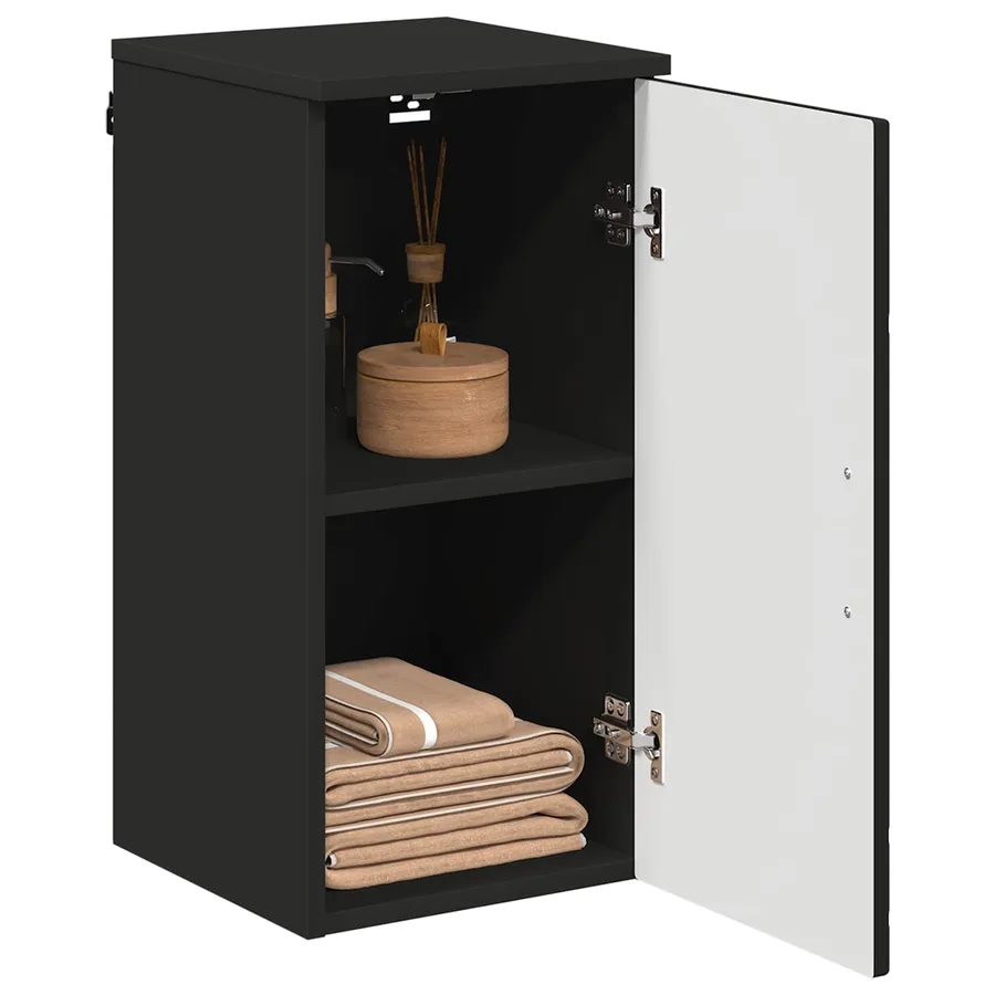 Cabinet de salle de bain Montage mural Noir 30 x 31,5 x 61 cm - 3