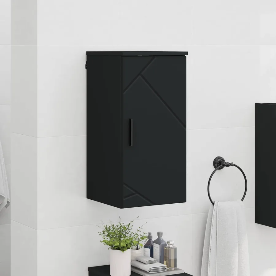 Cabinet de salle de bain Montage mural Noir 30 x 31,5 x 61 cm - 4