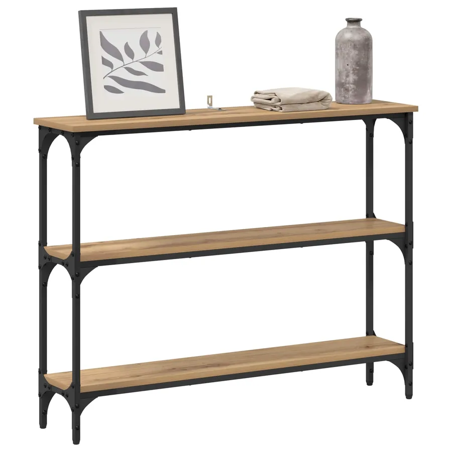 Table console Chêne artisanal 100 x 22,5 x 75 cm - 3