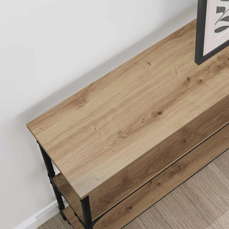 Table console Chêne artisanal 100 x 22,5 x 75 cm - 4