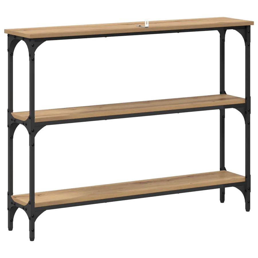 Table console Chêne artisanal 100 x 22,5 x 75 cm - 7