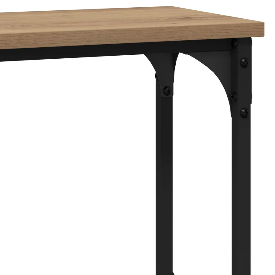 Table console Chêne artisanal 100 x 22,5 x 75 cm - 9