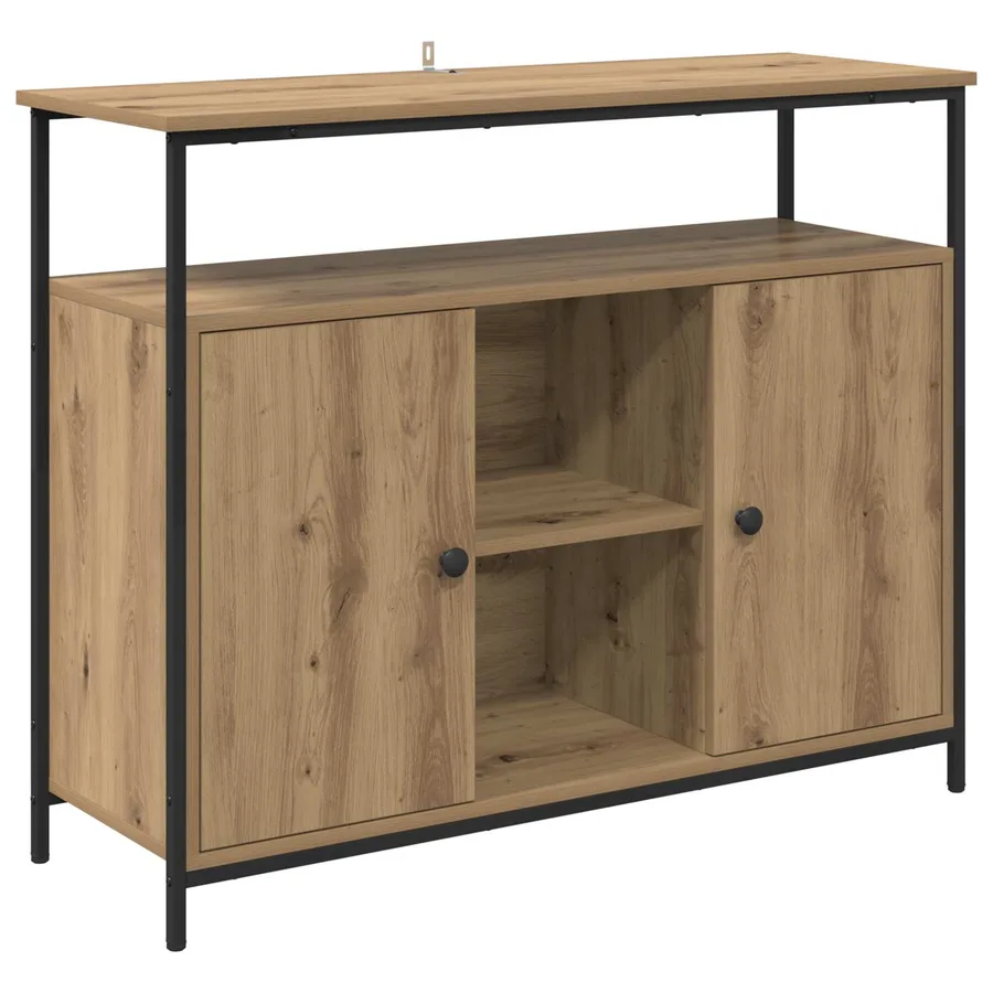 Buffet Chêne artisanal 100 x 35 x 80 cm Bois d'ingénierie - 2