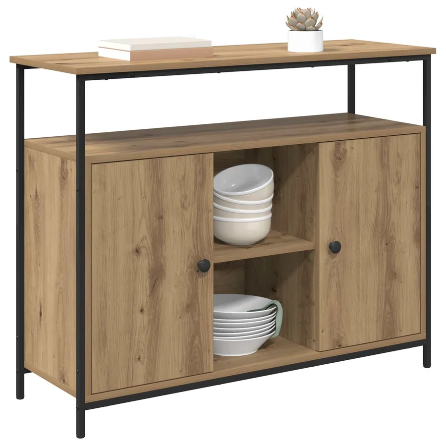Buffet Chêne artisanal 100 x 35 x 80 cm Bois d'ingénierie - 3