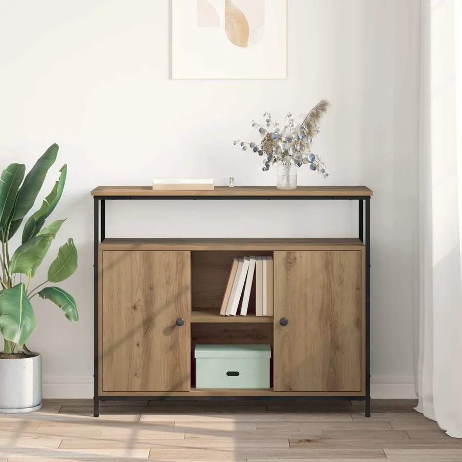Buffet Chêne artisanal 100 x 35 x 80 cm Bois d'ingénierie - 4