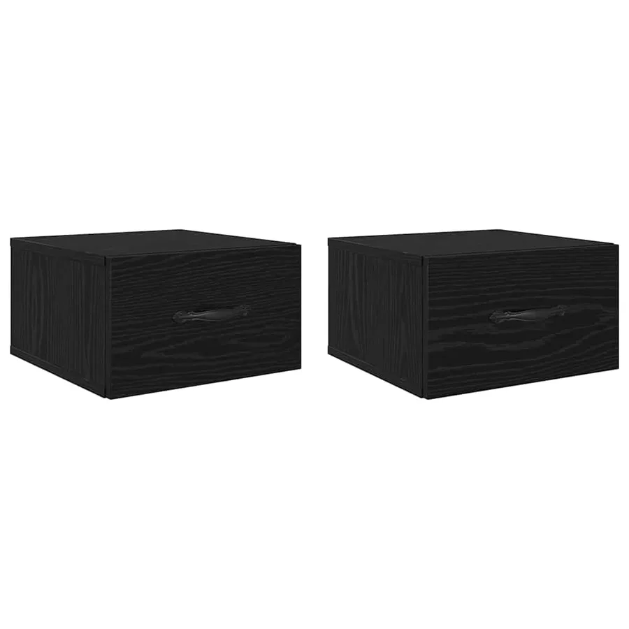 Cabinet de chevet avec tiroir 2 pcs Chêne noir 35 x 35 x 20 cm - 2