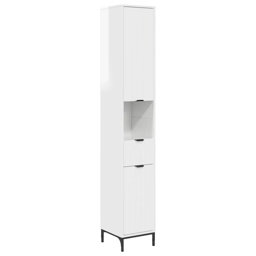 Cabinet de salle de bain Blanc brillant 31,5 x 33 x 190 cm - 2