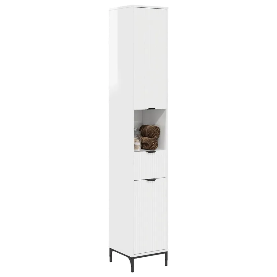 Cabinet de salle de bain Blanc brillant 31,5 x 33 x 190 cm - 3