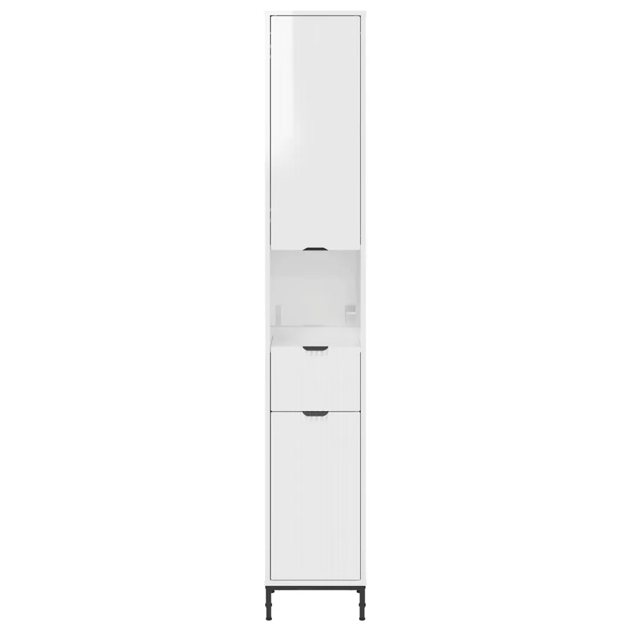 Cabinet de salle de bain Blanc brillant 31,5 x 33 x 190 cm - 6
