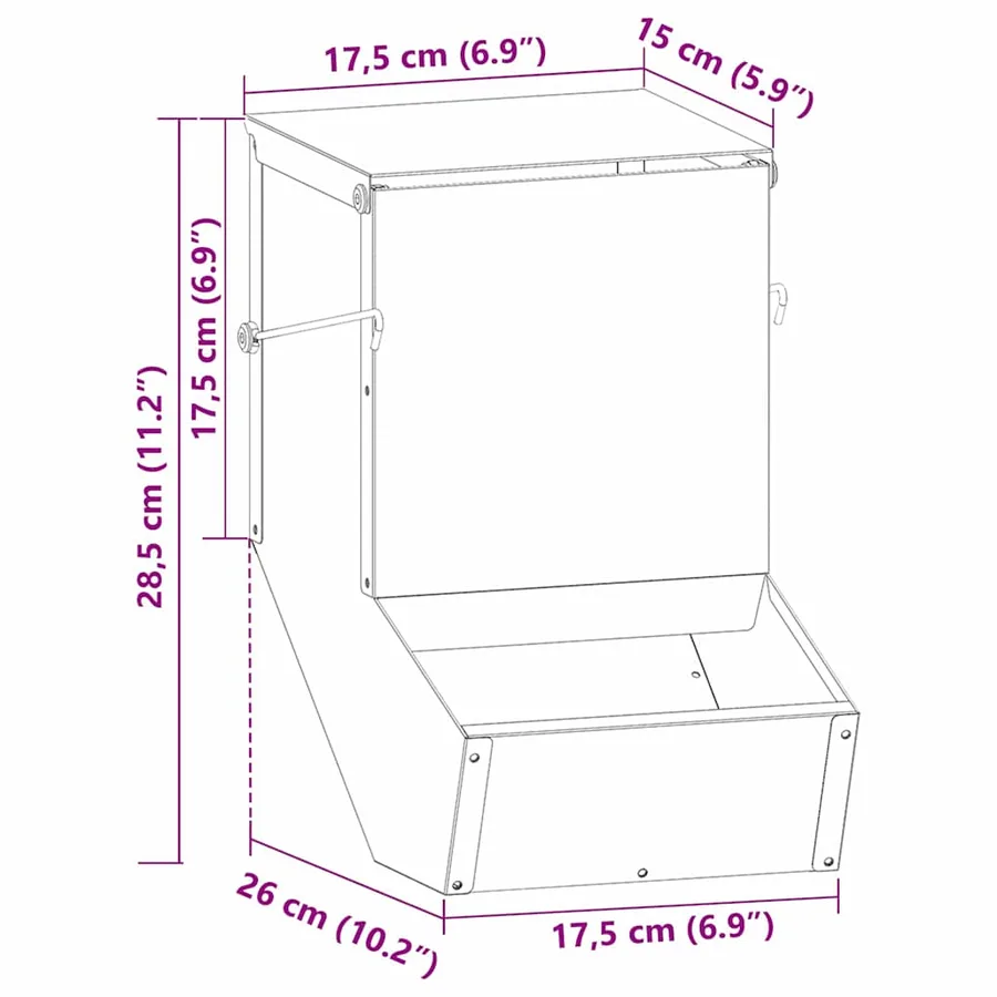 Distributeur pour lapins Argent 17,5 x 26 x 28,5 cm - 15