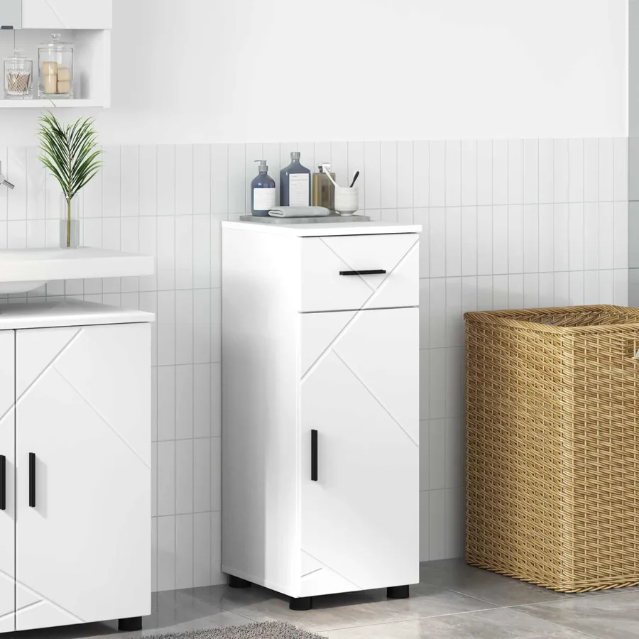 Cabinet de salle de bain avec tiroir Blanc 30 x 35 x 80 cm