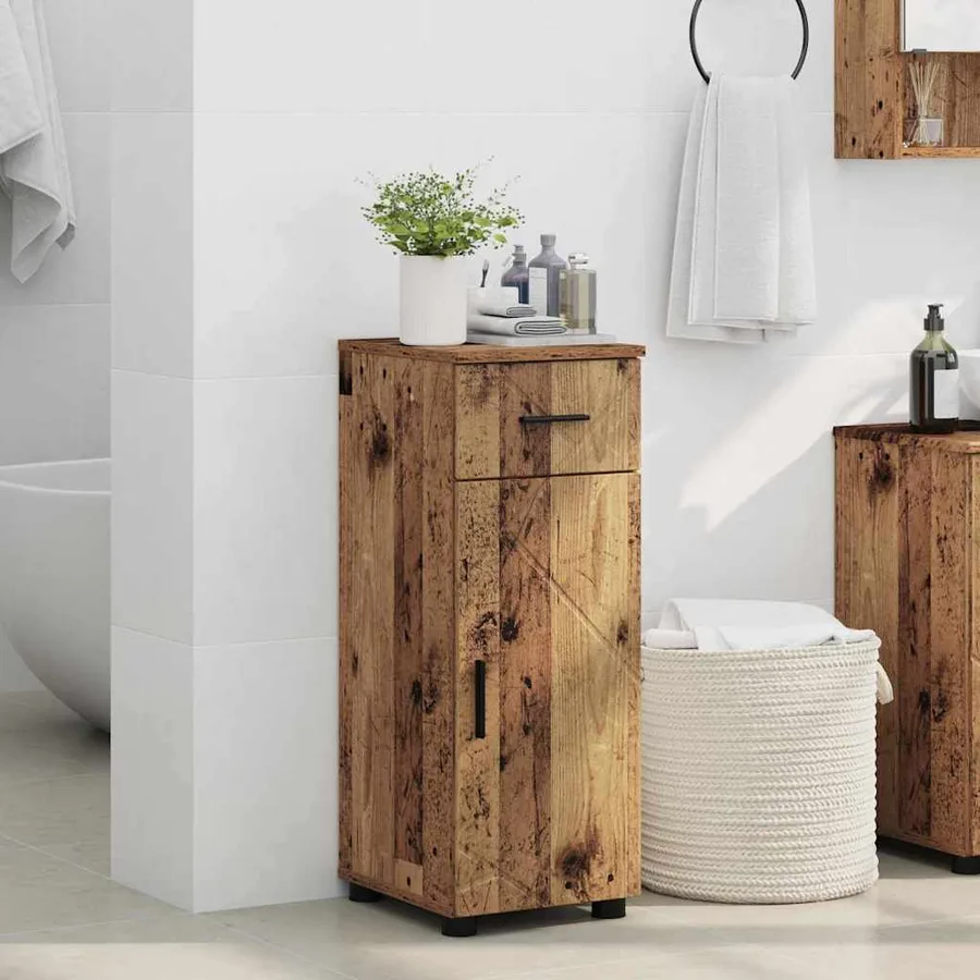 Cabinet de salle de bain avec porte Bois Ancien 30 x 35 x 80 cm - 4