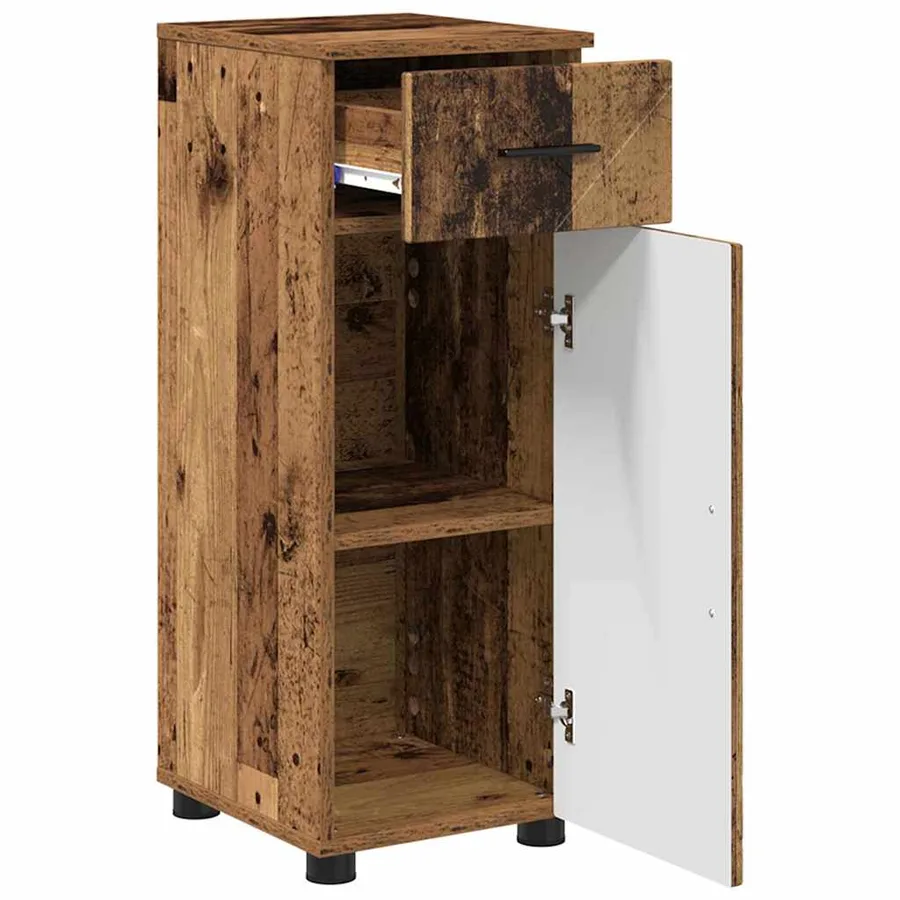 Cabinet de salle de bain avec porte Bois Ancien 30 x 35 x 80 cm - 5