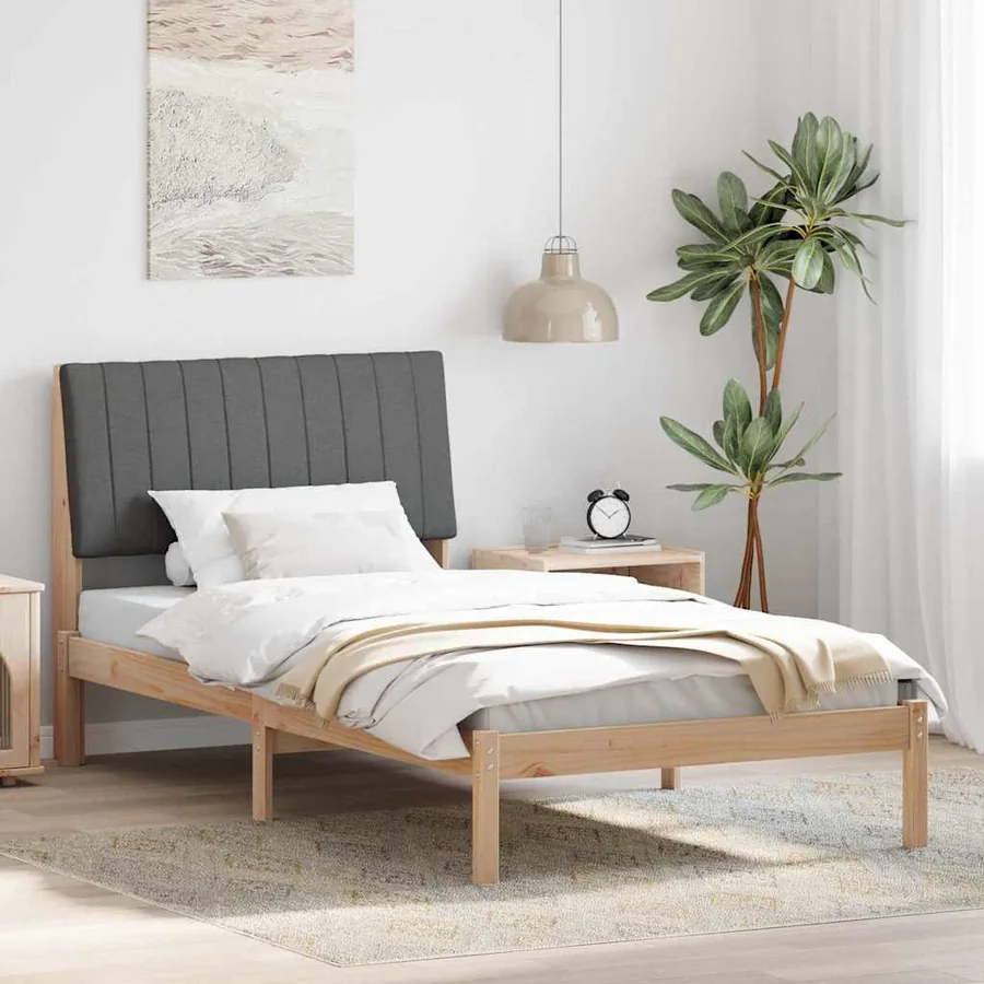 Cadre de lit avec tête de lit Marron 100 x 200 cm Pin massif