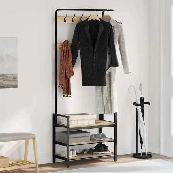 Porte-manteau Chêne Sonoma 75 x 34 x 184 cm Bois d'ingénierie