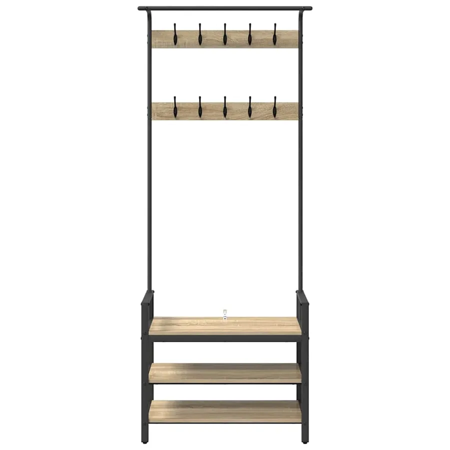 Porte-manteau Chêne Sonoma 75 x 34 x 184 cm Bois d'ingénierie - 5
