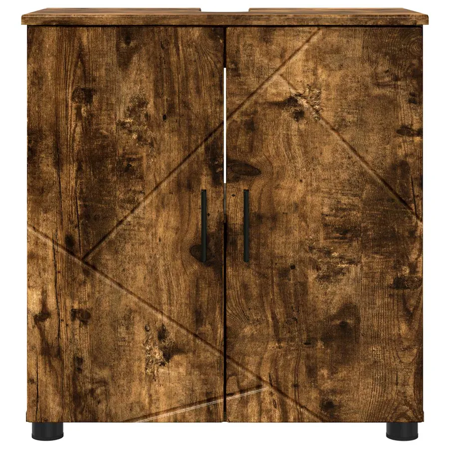 Cabinet de salle de bain avec porte Chêne fumé 61 x 35 x 64 cm - 6