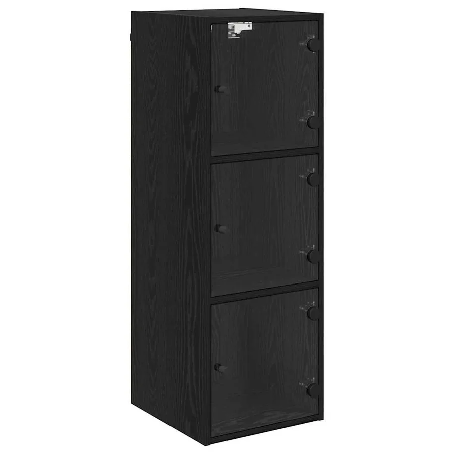Meuble mural Chêne noir 35 x 37 x 102 cm Bois d'ingénierie - 2