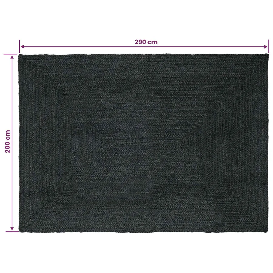 Tapis de surface Rectangulaire Gris foncé 200 x 290 cm Jute - 8