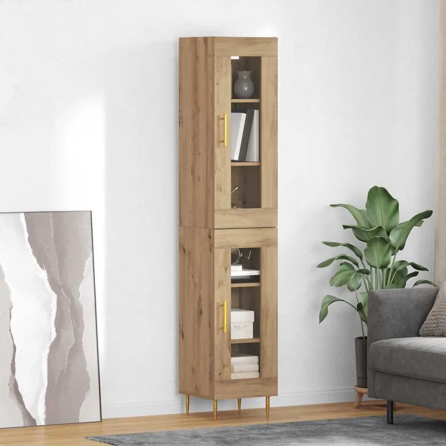 Haut Armoire 2 pcs Chêne artisanal 34,5 x 34 x 180 cm