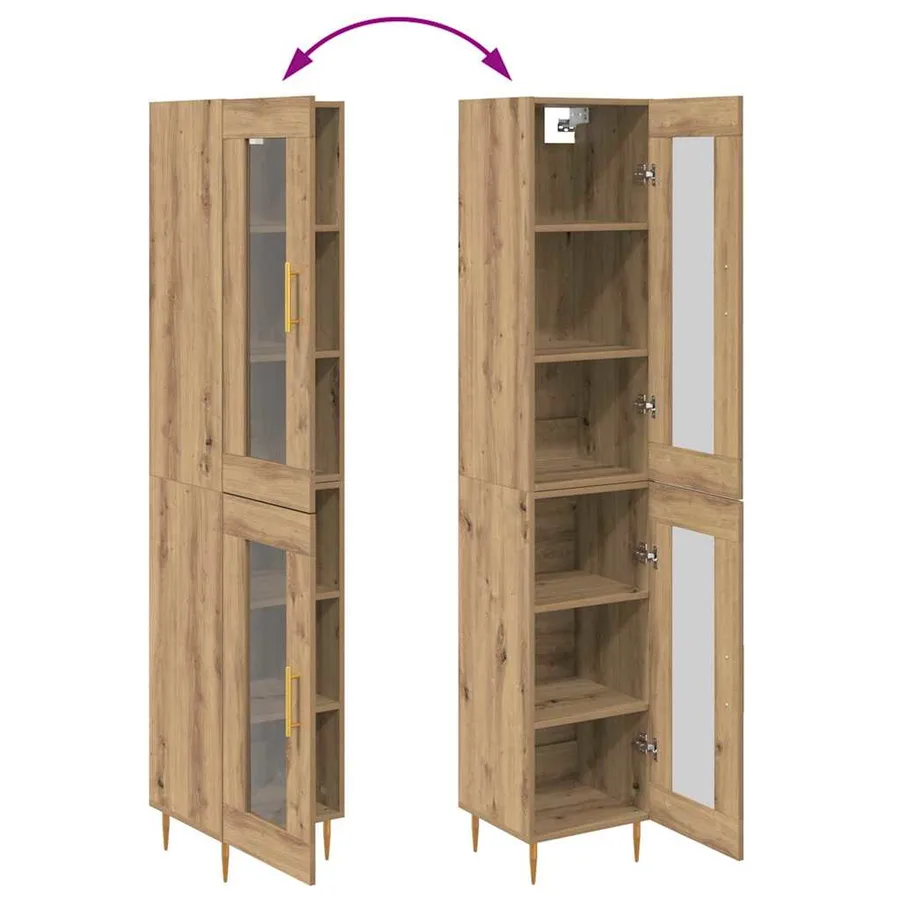 Haut Armoire 2 pcs Chêne artisanal 34,5 x 34 x 180 cm - 12