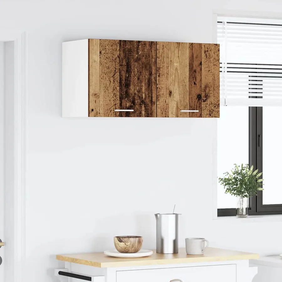 Armoire suspendue Bois ancien et Blanc 40 x 31 x 40 cm - 4